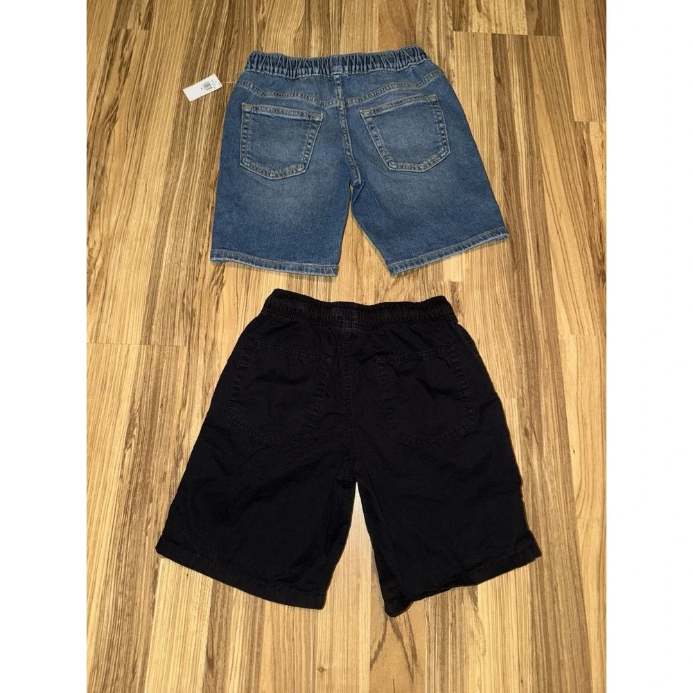 Old Navy Cat & Jack Boys Shorts‎ Sz 8 Small Lot Of 2 Jean Denim Black Khaki